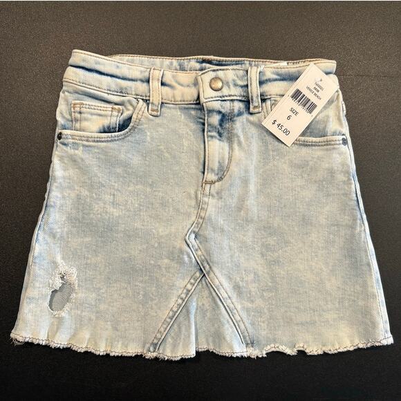 NWT DL1961 Light Wash Distressed Denim Skirt – Girls Size 6 - Picture 1 of 5